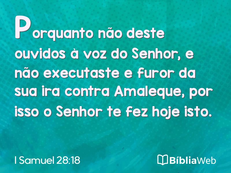 I Samuel 28:18 em imagem para compartilhar