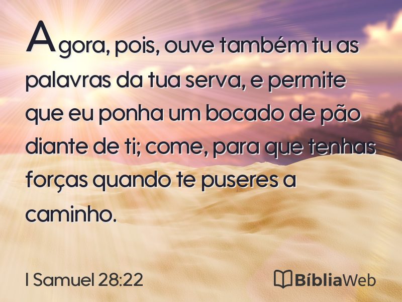 I Samuel 28:22 em imagem para compartilhar