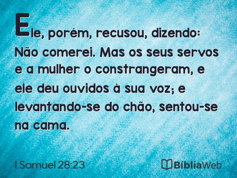 I Samuel 28:23 em imagem para compartilhar