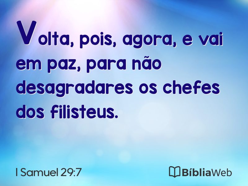 I Samuel 29:7 em imagem para compartilhar