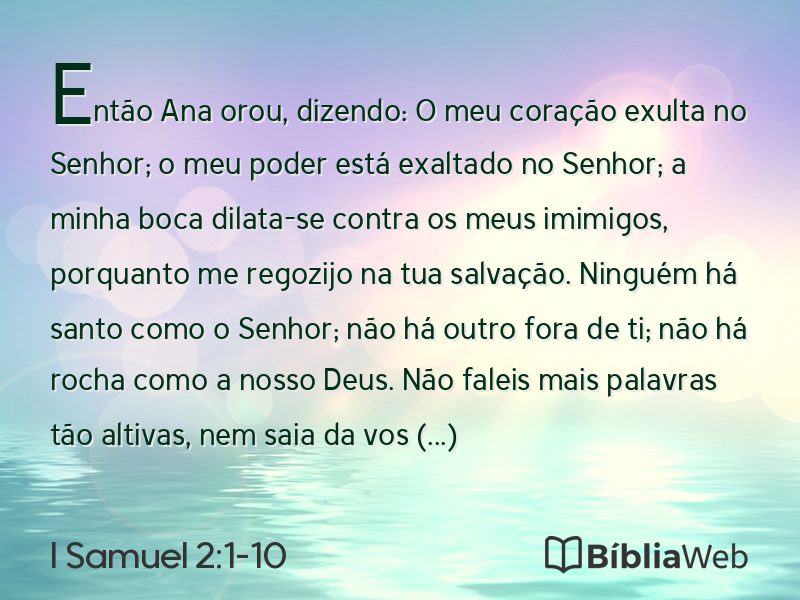 I Samuel 2:1-10 em imagem para compartilhar