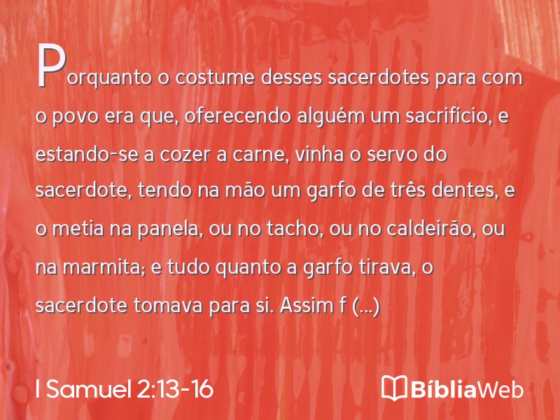 I Samuel 2:13-16 em imagem para compartilhar
