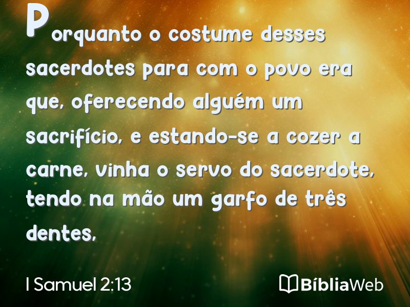 I Samuel 2:13 em imagem para compartilhar