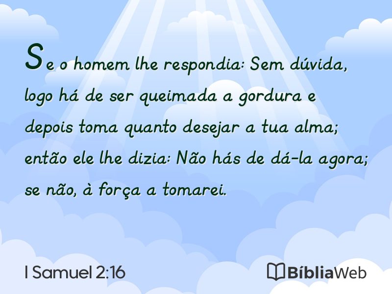 I Samuel 2:16 em imagem para compartilhar
