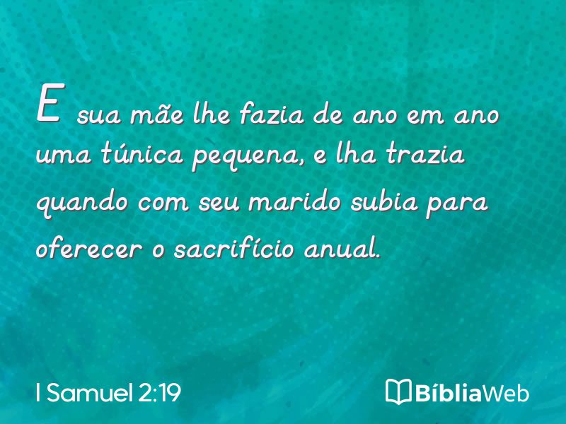 I Samuel 2:19 em imagem para compartilhar
