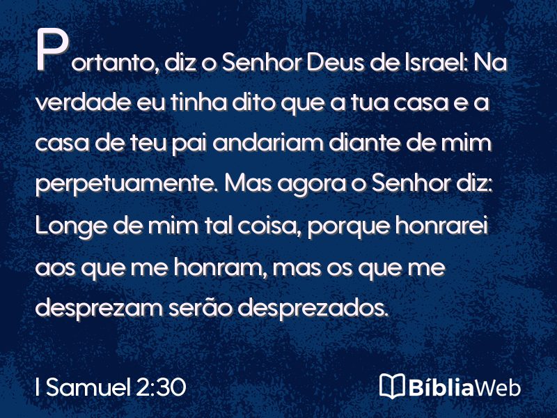 I Samuel 2:30 em imagem para compartilhar