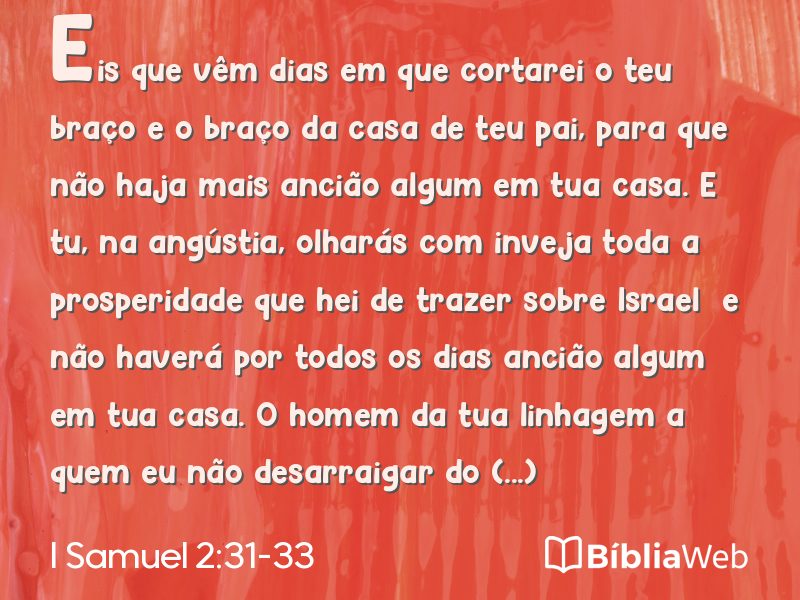I Samuel 2:31-33 em imagem para compartilhar