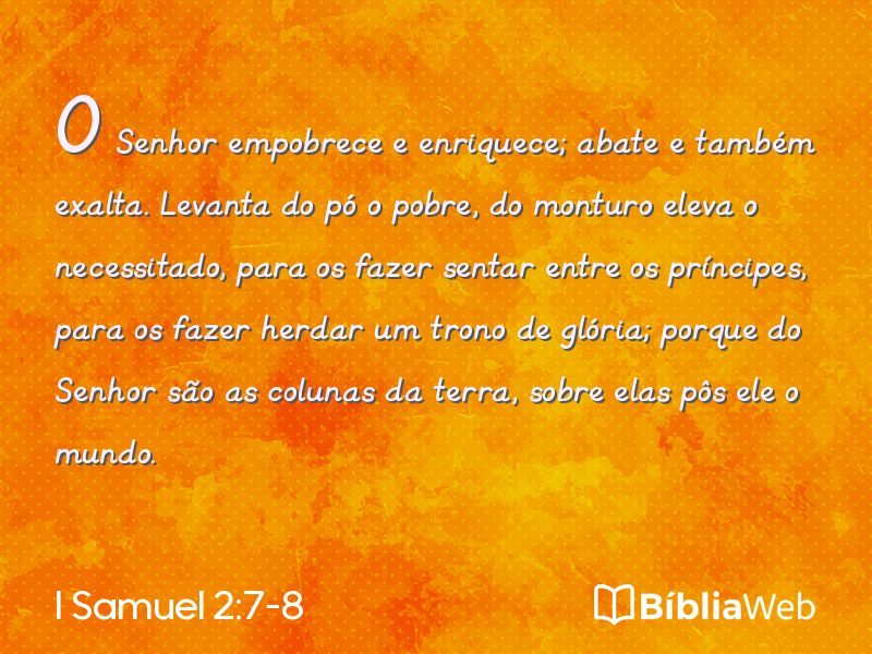 I Samuel 2:7-8 em imagem para compartilhar