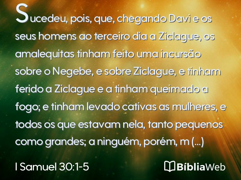 I Samuel 30:1-5 em imagem para compartilhar