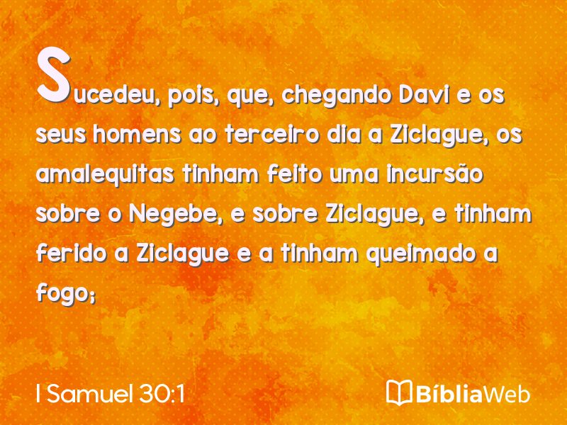 I Samuel 30:1 em imagem para compartilhar
