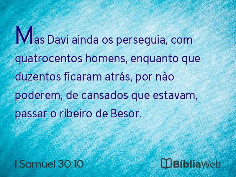 I Samuel 30:10 em imagem para compartilhar