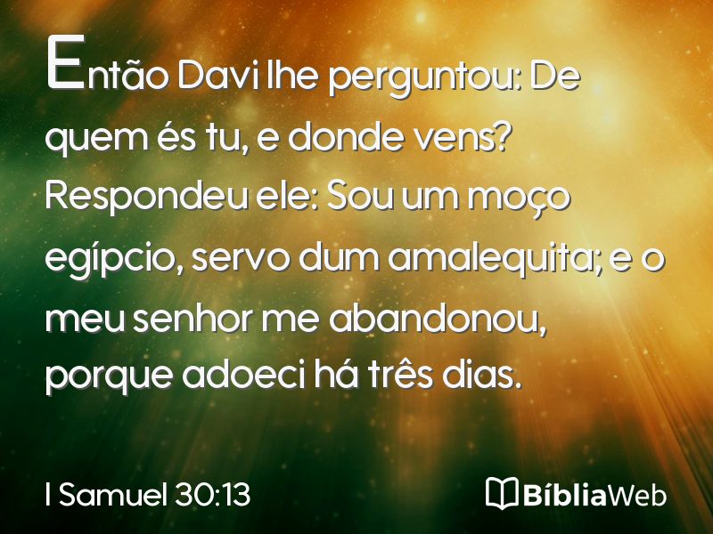 I Samuel 30:13 em imagem para compartilhar