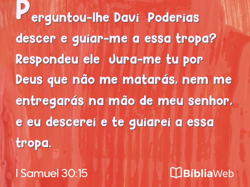 I Samuel 30:15 em imagem para compartilhar