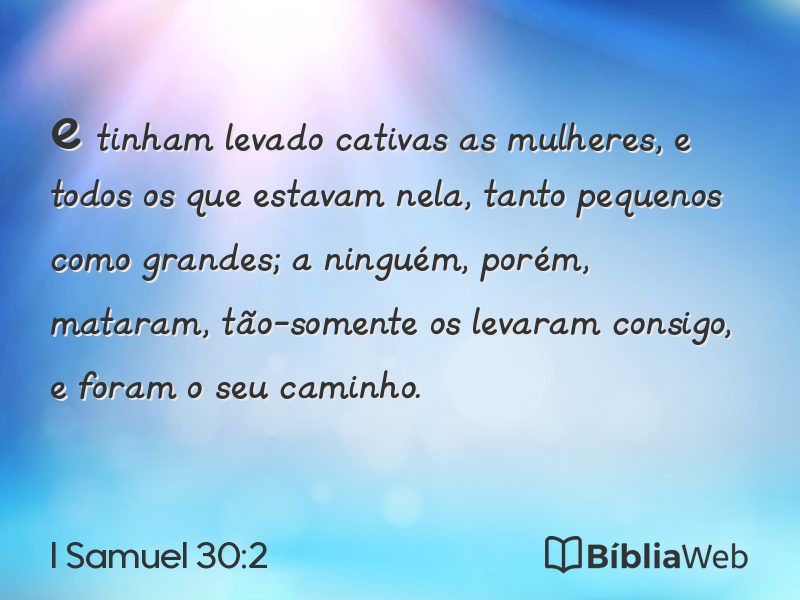 I Samuel 30:2 em imagem para compartilhar