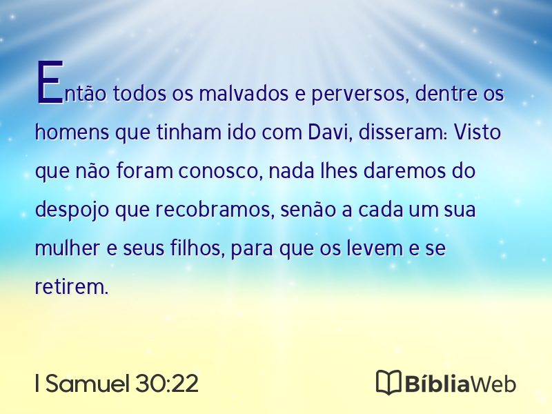 I Samuel 30:22 em imagem para compartilhar