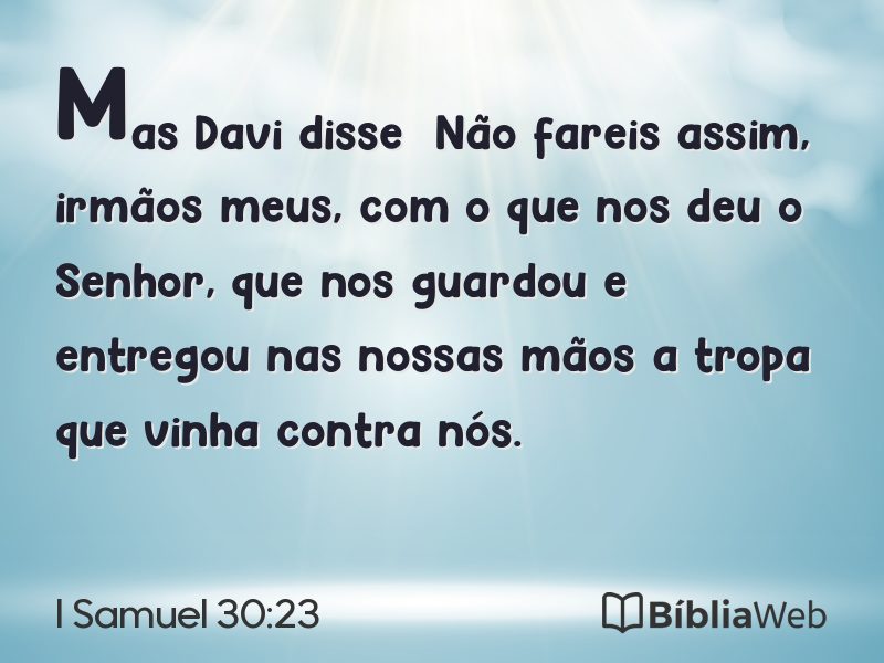 I Samuel 30:23 em imagem para compartilhar