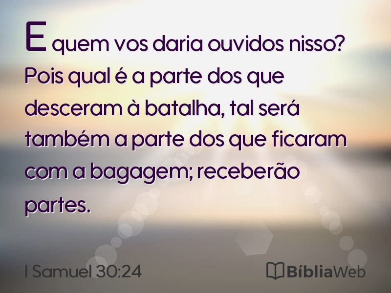 I Samuel 30:24 em imagem para compartilhar
