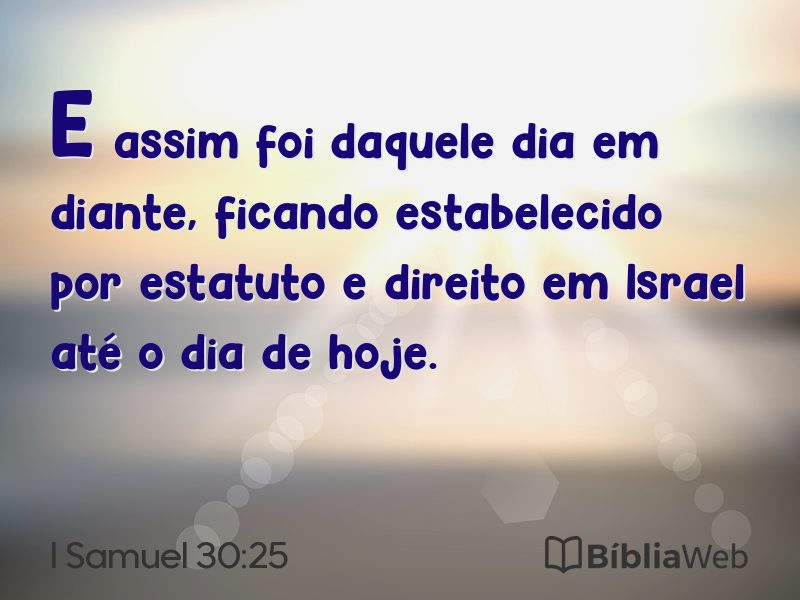 I Samuel 30:25 em imagem para compartilhar