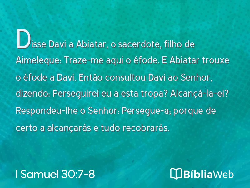 I Samuel 30:7-8 em imagem para compartilhar