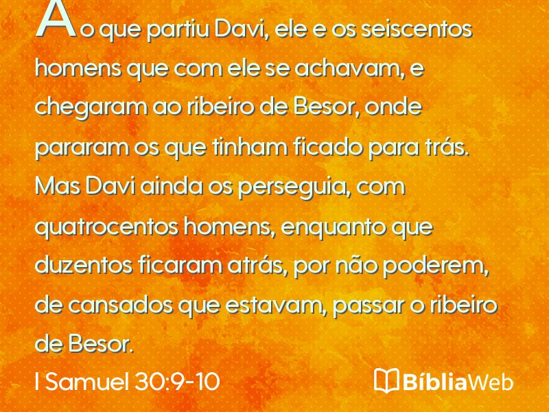 I Samuel 30:9-10 em imagem para compartilhar