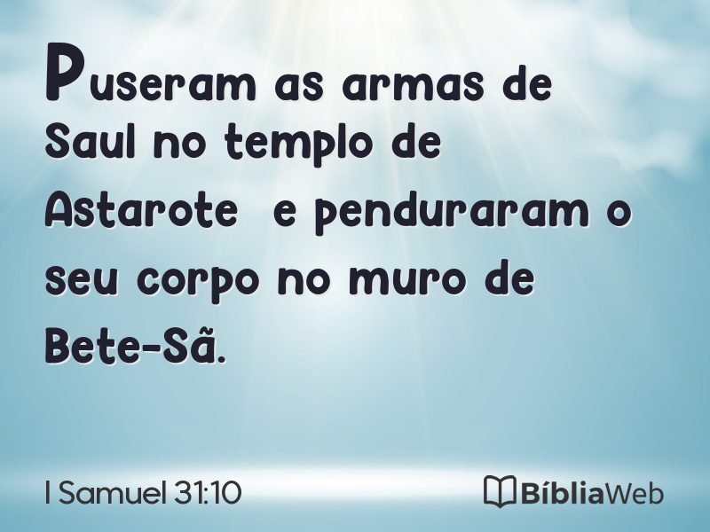 I Samuel 31:10 em imagem para compartilhar