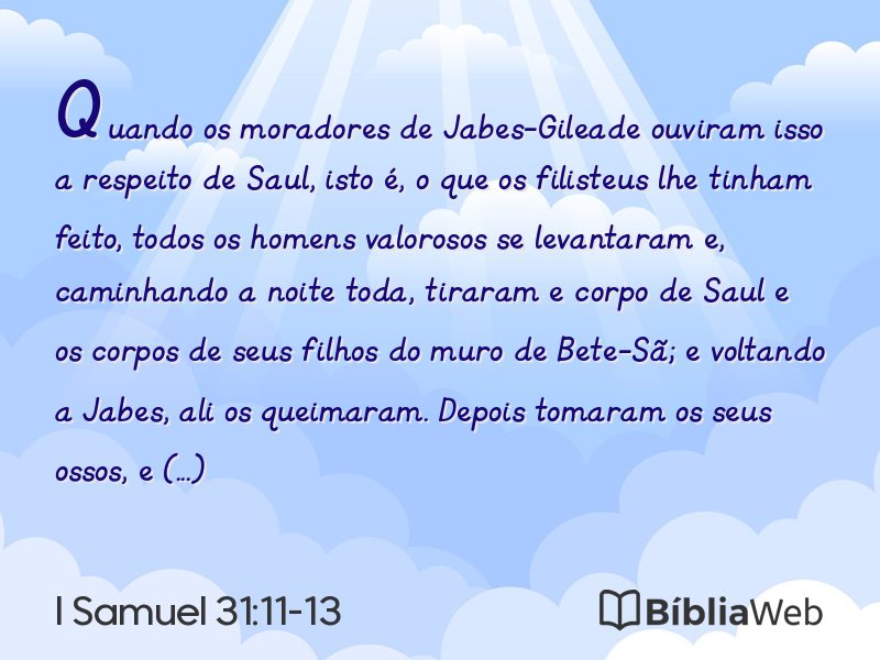 I Samuel 31:11-13 em imagem para compartilhar