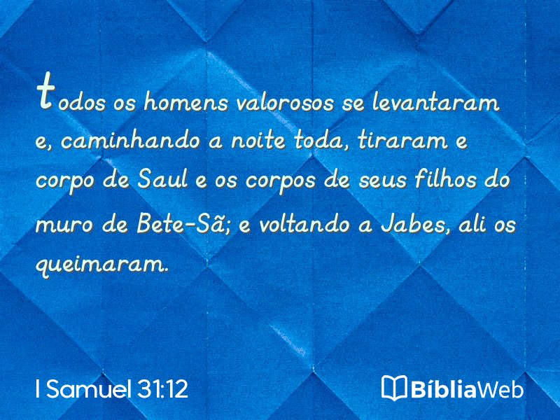 I Samuel 31:12 em imagem para compartilhar