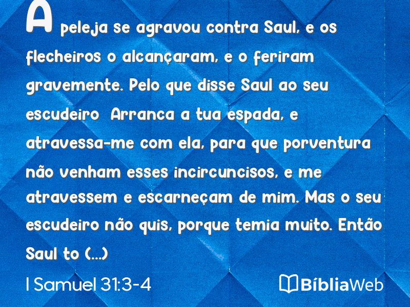 I Samuel 31:3-4 em imagem para compartilhar