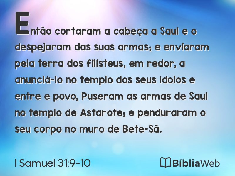 I Samuel 31:9-10 em imagem para compartilhar