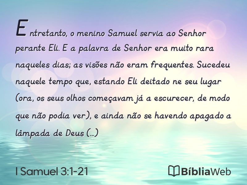 I Samuel 3:1-21 em imagem para compartilhar