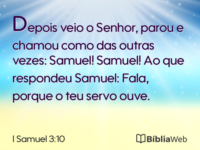I Samuel 3:10 em imagem para compartilhar