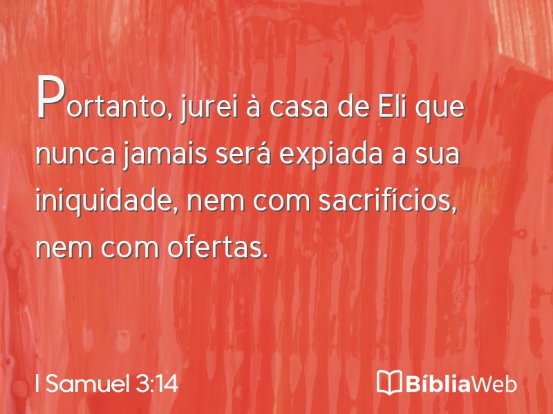 I Samuel 3:14 em imagem para compartilhar