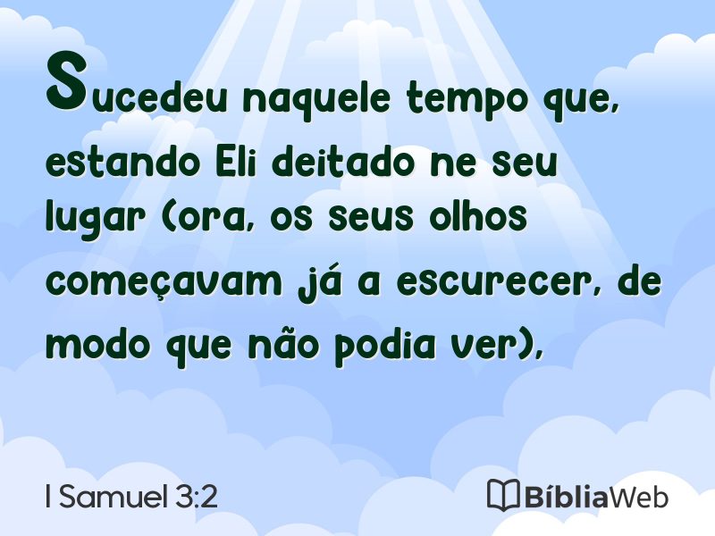 I Samuel 3:2 em imagem para compartilhar