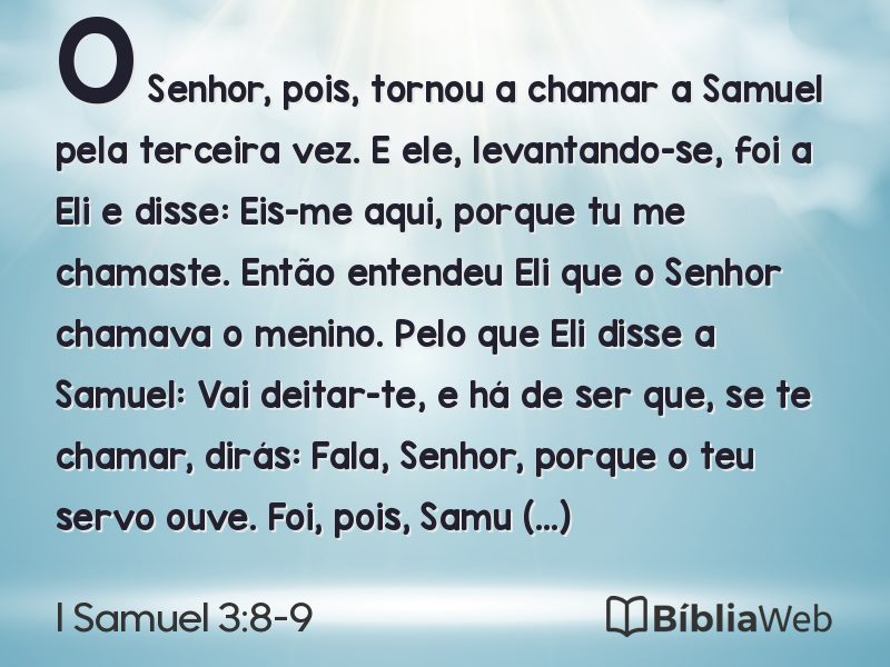 I Samuel 3:8-9 em imagem para compartilhar
