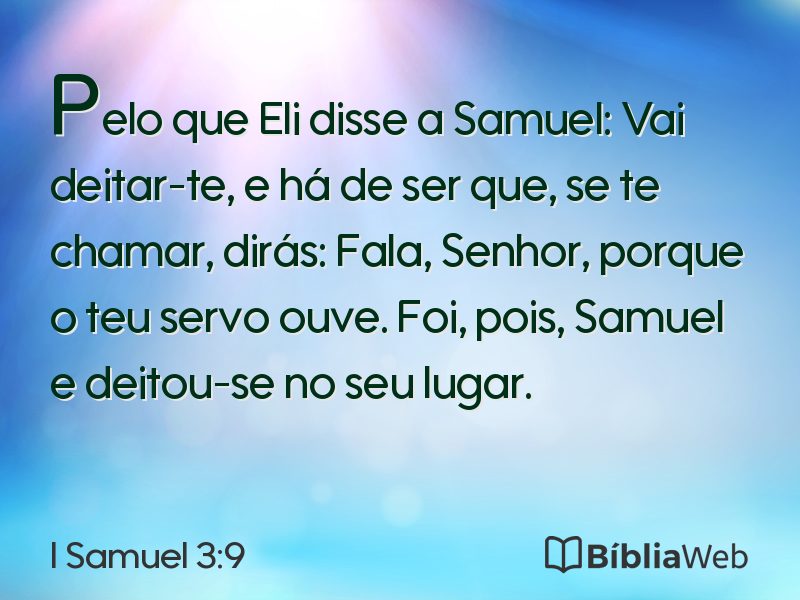 I Samuel 3:9 em imagem para compartilhar