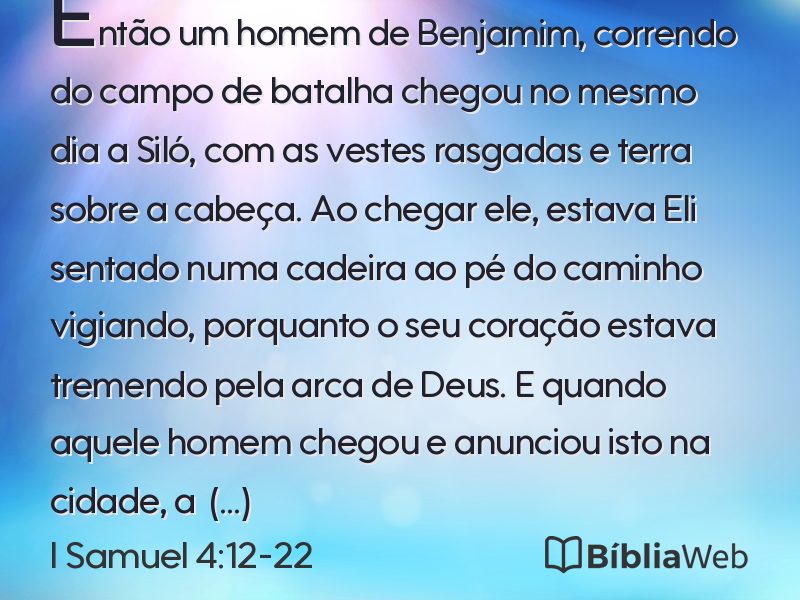 I Samuel 4:12-22 em imagem para compartilhar