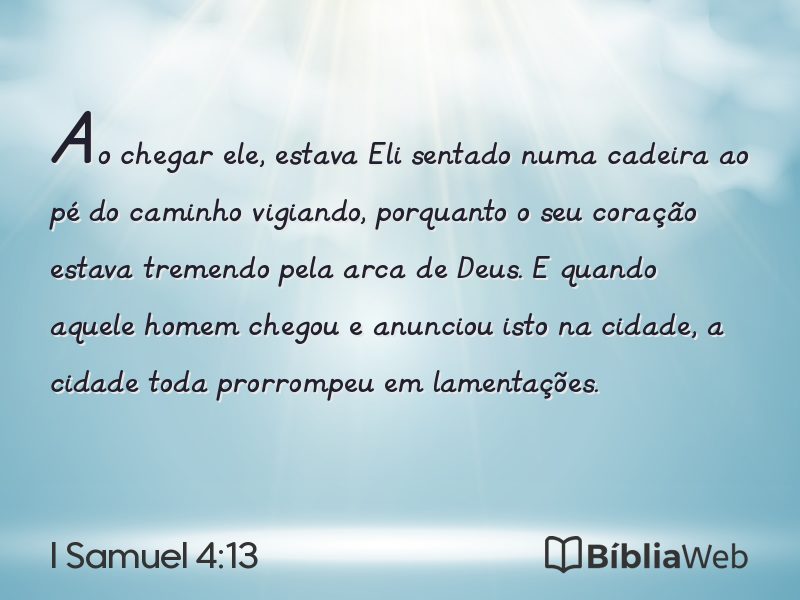 I Samuel 4:13 em imagem para compartilhar
