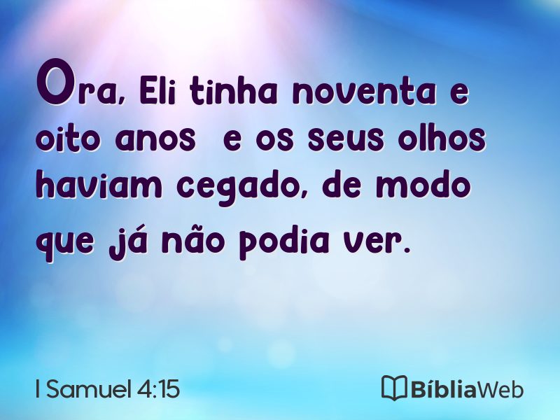 I Samuel 4:15 em imagem para compartilhar