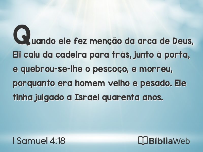 I Samuel 4:18 em imagem para compartilhar