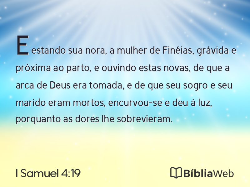 I Samuel 4:19 em imagem para compartilhar