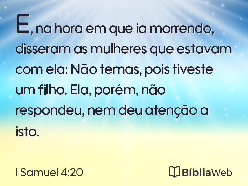 I Samuel 4:20 em imagem para compartilhar