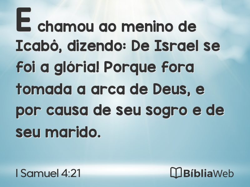 I Samuel 4:21 em imagem para compartilhar