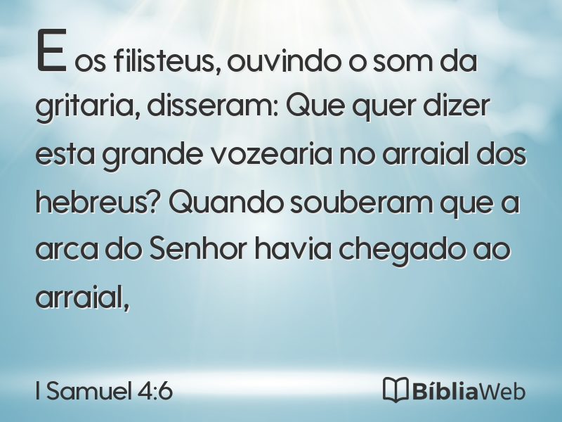 I Samuel 4:6 em imagem para compartilhar