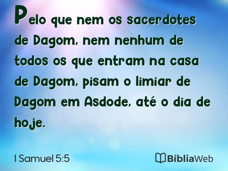 I Samuel 5:5 em imagem para compartilhar