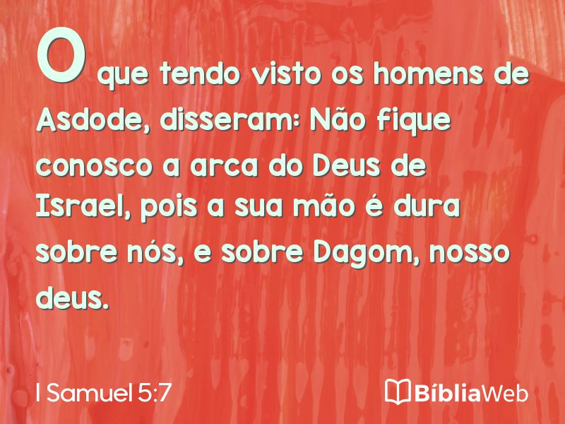 I Samuel 5:7 em imagem para compartilhar