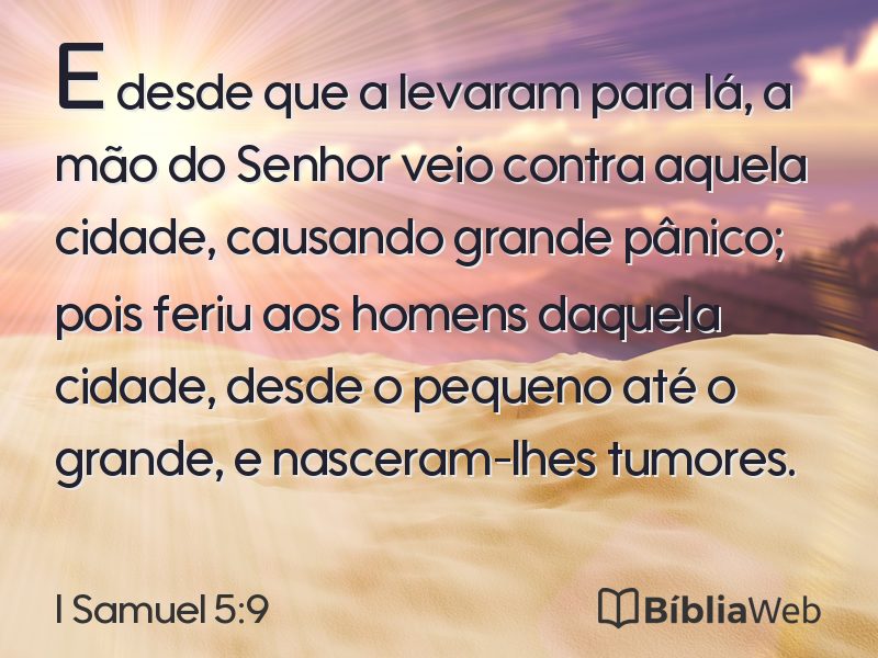 I Samuel 5:9 em imagem para compartilhar