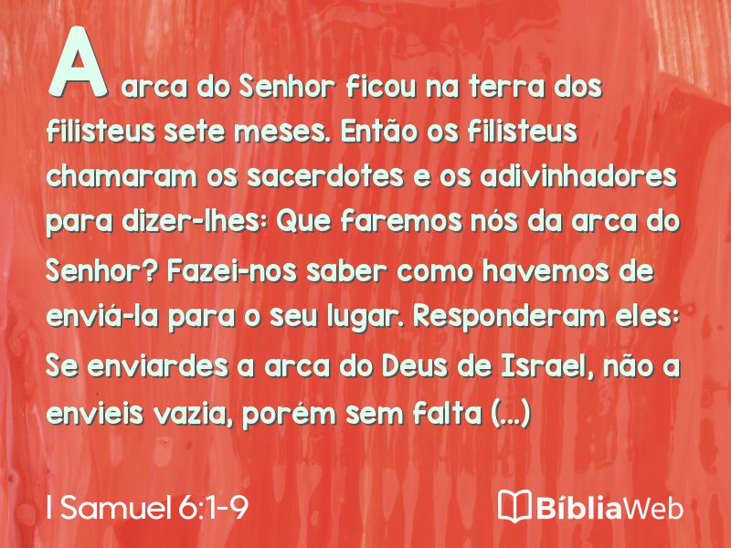 I Samuel 6:1-9 em imagem para compartilhar