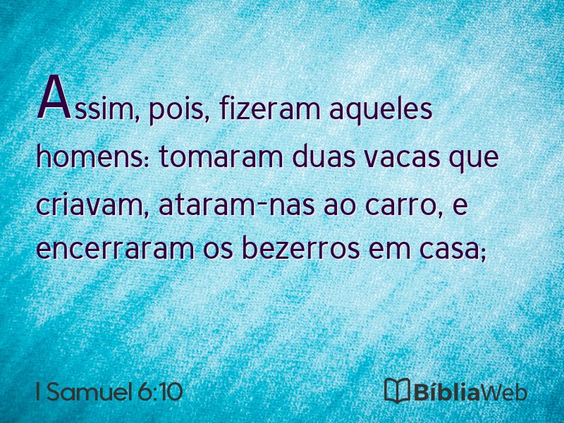 I Samuel 6:10 em imagem para compartilhar