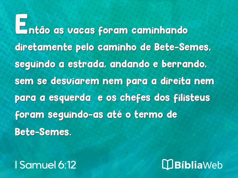 I Samuel 6:12 em imagem para compartilhar
