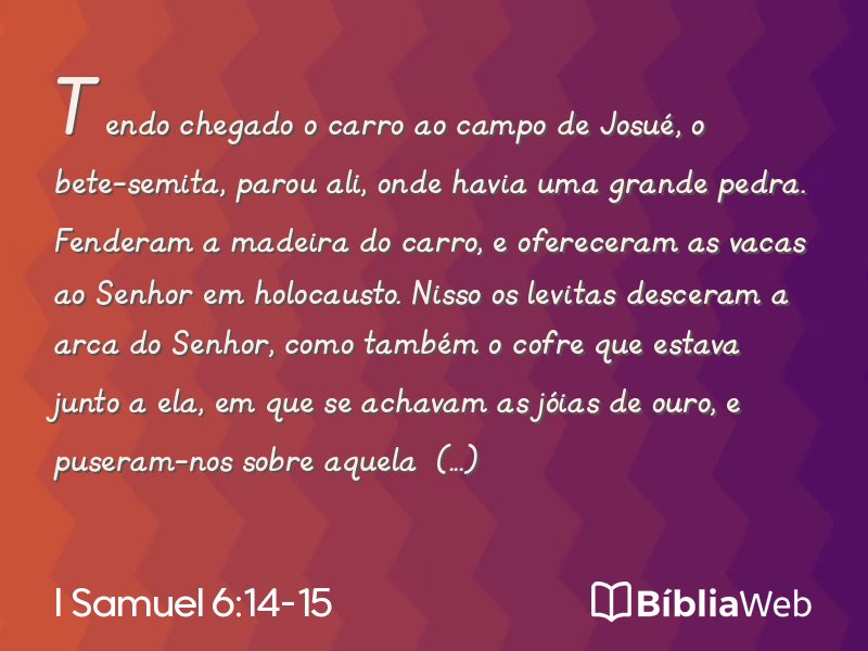 I Samuel 6:14-15 em imagem para compartilhar